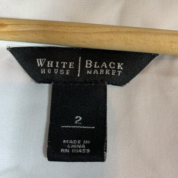 White House Black Market White Layered Embroidered Tank Blouse Size 2 - Picture 10 of 10